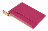 Lazarotti Bologna Leather Zip Etui 4 Card Slots Hot Pink