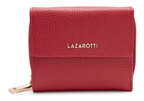 Lazarotti Bologna Leather Wallet With 8 Card Slots Red