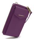 Lazarotti Bologna Leather Zip Around Wallet With Phone Pocket Purple