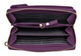Lazarotti Bologna Leather Zip Around Wallet With Phone Pocket Purple