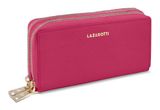 Lazarotti Bologna Leather Double Zip Around Wallet Hot Pink