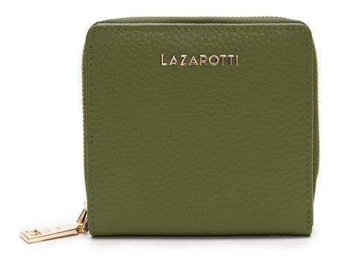 Lazarotti Bologna Leather Zip Wallet With 6 Card Slots Olive