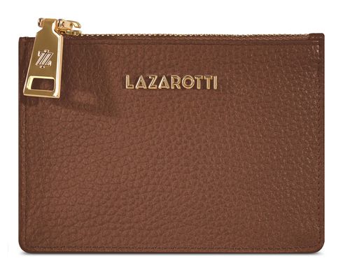 Lazarotti Bologna Leather Zip Etui 4 Card Slots Brown