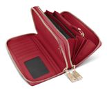 Lazarotti Bologna Leather Double Zip Around Wallet Red