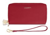 Lazarotti Bologna Leather Double Zip Around Wallet Red