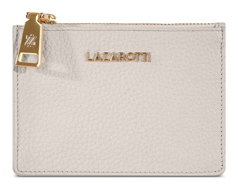 Lazarotti Bologna Leather Zip Etui 4 Card Slots Cream