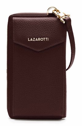 Lazarotti Bologna Leather Zip Around Wallet With Phone Pocket Burgundy