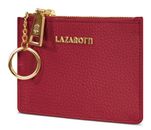 Lazarotti Bologna Leather Zip Etui 4 Card Slots Red