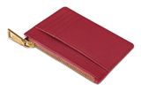 Lazarotti Bologna Leather Zip Etui 4 Card Slots Red
