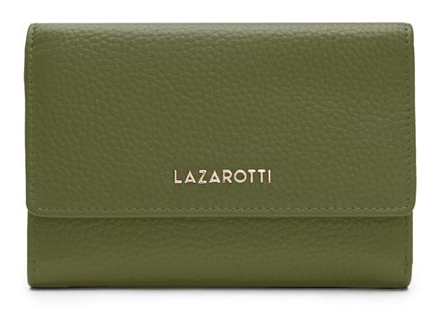 Lazarotti Bologna Leather Zip Wallet With 15 Card Slots M Olive