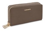 Lazarotti Bologna Leather Double Zip Around Wallet Taupe