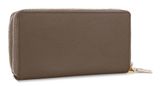 Lazarotti Bologna Leather Double Zip Around Wallet Taupe