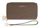 Lazarotti Bologna Leather Double Zip Around Wallet Taupe