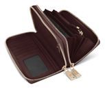 Lazarotti Bologna Leather Double Zip Around Wallet Burgundy