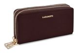 Lazarotti Bologna Leather Double Zip Around Wallet Burgundy