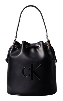 Calvin Klein CK Raised Large Bucket Bag Black
