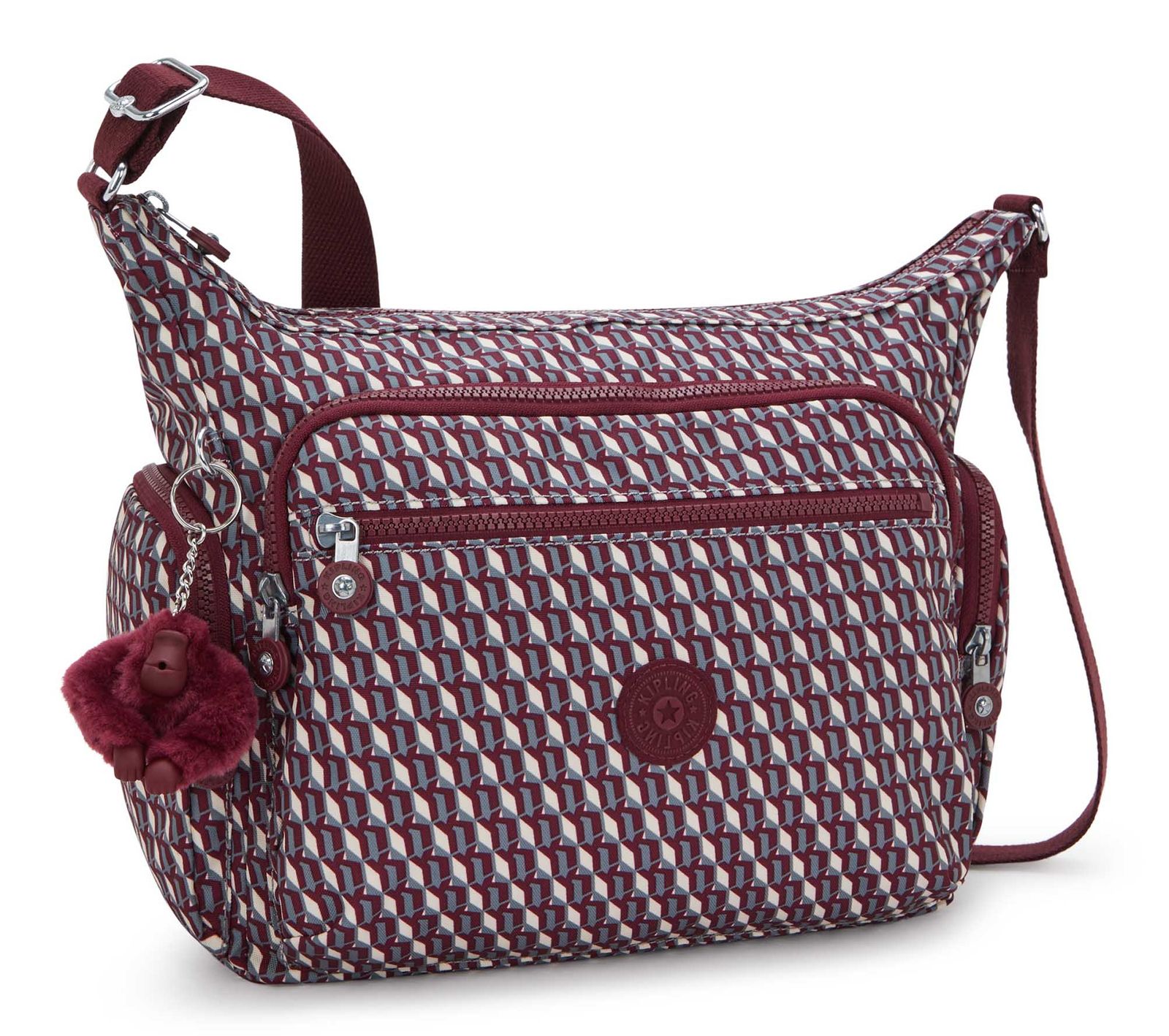 kipling Basic Print Gabbie Shoulderbag M 3DK Wine kipling Basic Print Gabbie Shoulderbag M 3DK Wine