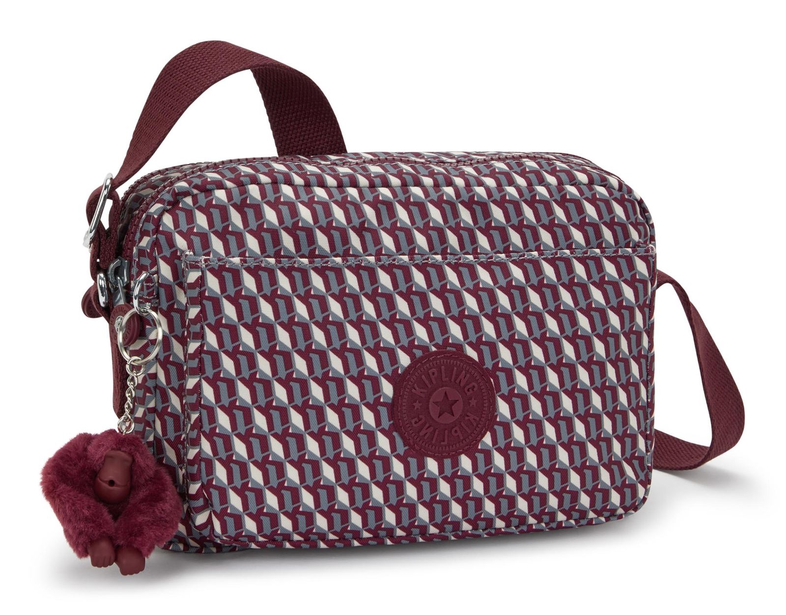 kipling Basic Print Abanu Crossbody M 3DK Wine kipling Basic Print Abanu Crossbody M 3DK Wine