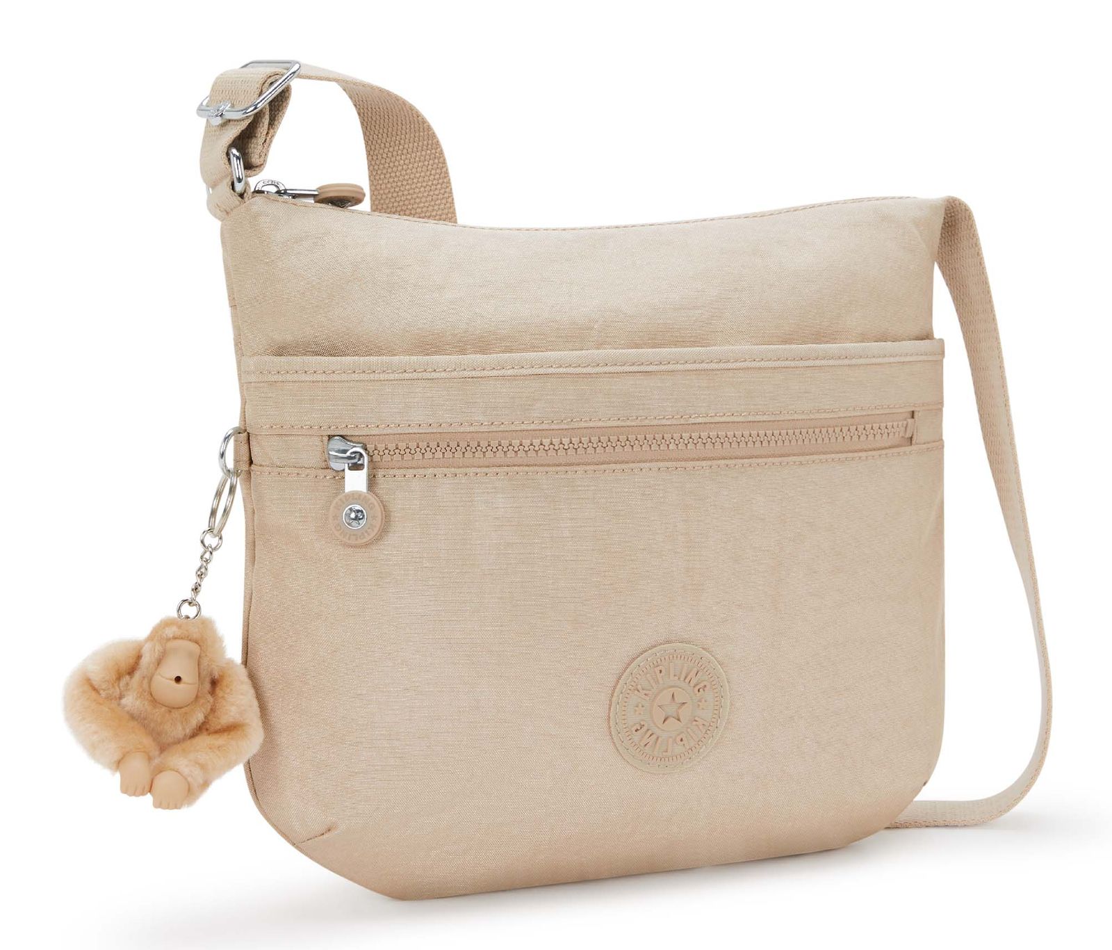 kipling Basic Plus Arto Crossbody Bag Sparkled Beige kipling Basic Plus Arto Crossbody Bag Sparkled Beige