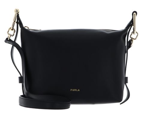 FURLA Vitello Claris Lux Tonie Hobo Bag XS Nero