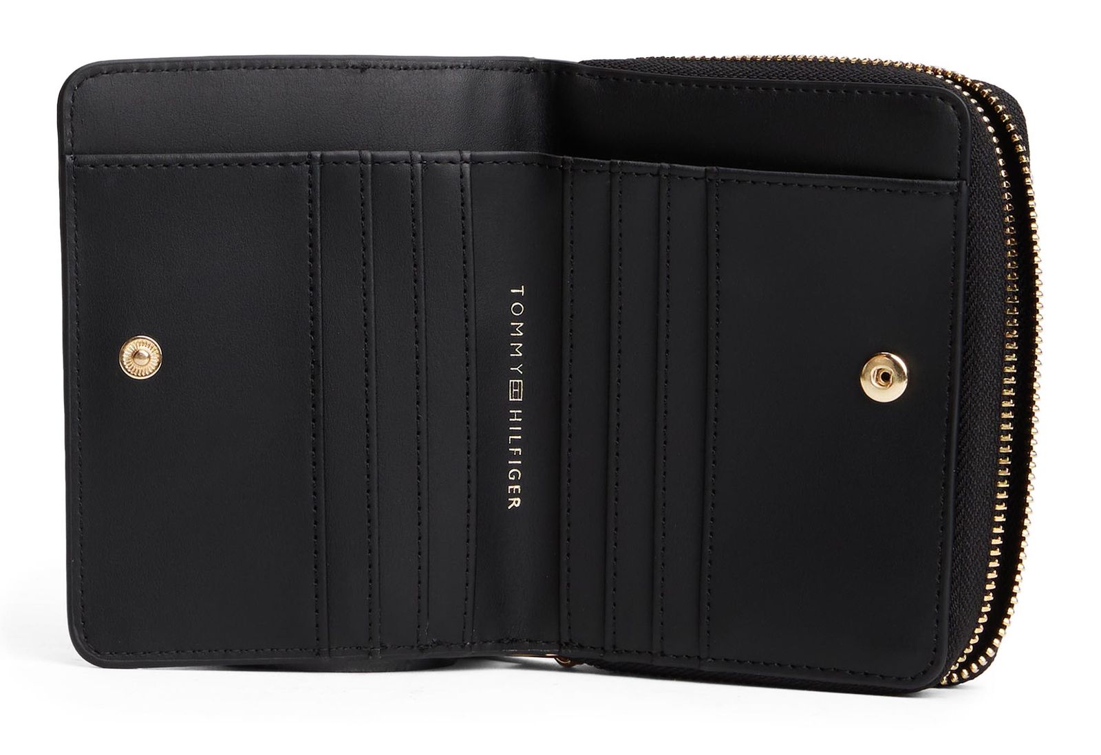 TOMMY HILFIGER TH Iconic Zip Around Wallet Black TOMMY HILFIGER TH Iconic Zip Around Wallet Black