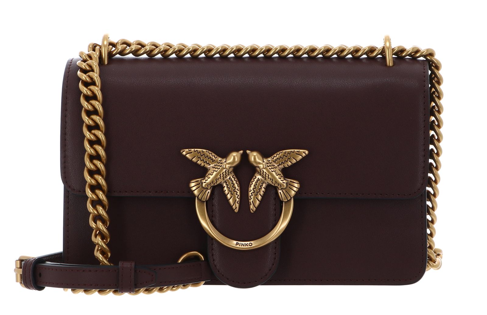 PINKO Love One Mini DC S Cioccolate Amaro - Antique Gold