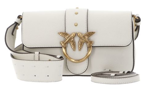 PINKO Love One Mini Slouchy FL S Bianco Seta - Antique Gold PINKO Love One Mini Slouchy FL S Bianco Seta - Antique Gold