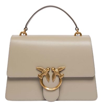 PINKO Love One Top Handle Classic Light M Noce - Antique Gold
