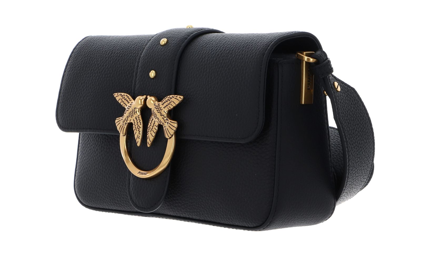 PINKO Love One Mini Slouchy FL S Nero - Antique Gold PINKO Love One Mini Slouchy FL S Nero - Antique Gold