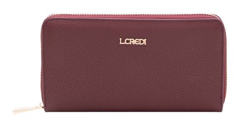 L.CREDI Perla Zip Around Wallet Wine