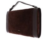 COCCINELLE Elinor Suede Bimaterial Handbag Brunette / Brunet