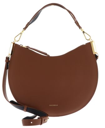 COCCINELLE Sunup Handbag Double Grainy Leather Cognac / Noir