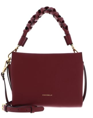 COCCINELLE Boheme Grana Double Crossbody Double Grainy Leather Ribes / Prune