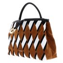 COCCINELLE Elisbet N.Geo.Pat Handbag Multi Cognac / Noir COCCINELLE Elisbet N.Geo.Pat Handbag Multi Cognac / Noir