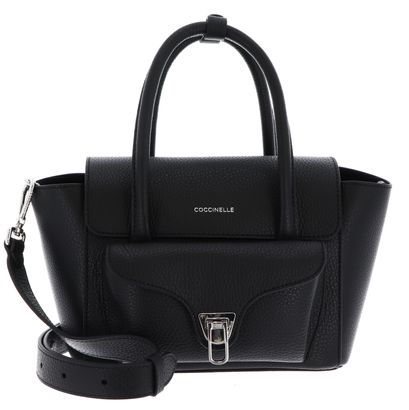 COCCINELLE Double Beat Grained Leather Handbag Noir
