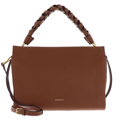 COCCINELLE Boheme Grana Double Hand Bag Cognac / Noir COCCINELLE Boheme Grana Double Hand Bag Cognac / Noir