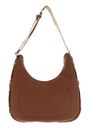 COCCINELLE Raquel Handbag Double Grainy Leather M Cognac / Noir