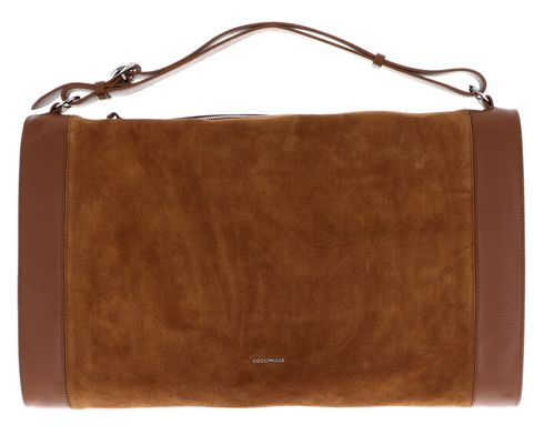 COCCINELLE Elinor Suede Bimaterial Handbag Cognac / Cognac