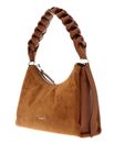 COCCINELLE Suede Bimaterial Shoulderbag Cognac / Cognac