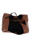 COCCINELLE Beat Shopping Double Grainy Leather Handbag M Cognac / Noir COCCINELLE Beat Shopping Double Grainy Leather Handbag M Cognac / Noir