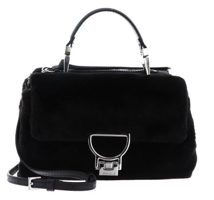 COCCINELLE Arlettis Synthetic Fur Handbag Noir / Noir