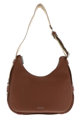 COCCINELLE Raquel Handbag Double Grainy Leather S Cognac / Noir COCCINELLE Raquel Handbag Double Grainy Leather S Cognac / Noir