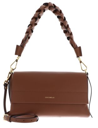 COCCINELLE Boheme Grana Double Shoulder Bag Cognac / Noir