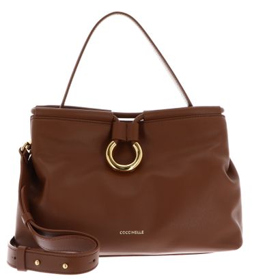 COCCINELLE Elisbet Smooth Leather Handbag Cognac