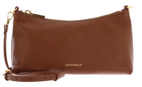 COCCINELLE Aura Mini Bag Grained Leather Cognac