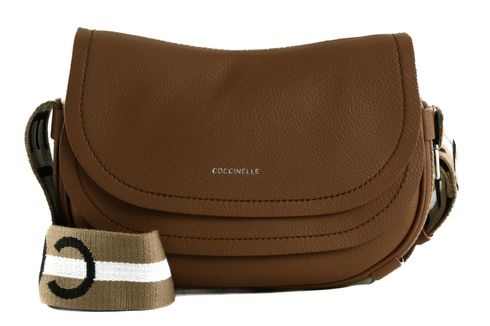 COCCINELLE Raquel Crossbody Bag Cognac / Noir