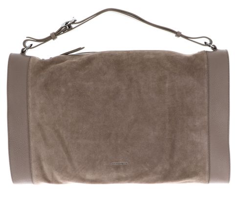 COCCINELLE Elinor Suede Bimaterial Handbag Warm Taupe / Warm Taupe
