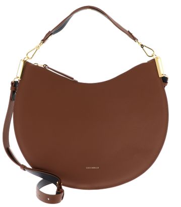 COCCINELLE Sunup Handbag Double Grainy Leather Cognac / Noir