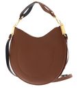COCCINELLE Sunup Handbag Double Grainy Leather Cognac / Noir COCCINELLE Sunup Handbag Double Grainy Leather Cognac / Noir