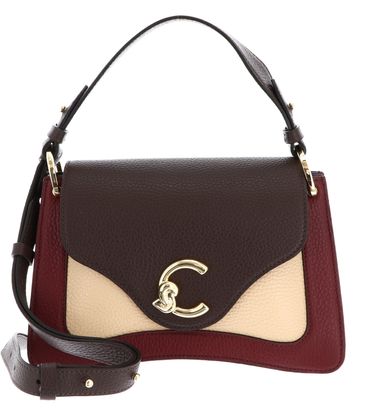 COCCINELLE C-Me Tricolor Handbag Grainy Leather Ribe / Brun / Betul